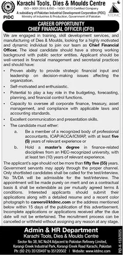 Jobs in Karachi Tools, Dies & Moulds Centre Karachi